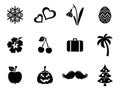 Black vector calendar month symbols