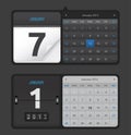 Black Vector Calendars