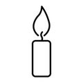 black vector candle icon on white background Royalty Free Stock Photo