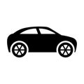 black vector car icon on white background Royalty Free Stock Photo