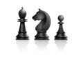 Black vector chess pieces bishop, knight, pawn Royalty Free Stock Photo