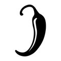 black vector chilli icon on white background