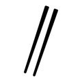 black vector chopsticks icon on white background