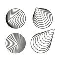 Black vector circle spiral creative design elements collection Royalty Free Stock Photo