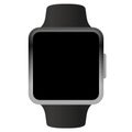 Black vector concept model of the Apple Watch isolated on white Royalty Free Stock Photo