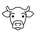 black vector cow icon on white background Royalty Free Stock Photo