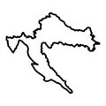 vector croatia outline map on white background