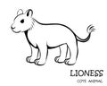 Black vector of cute lioness eps 10