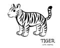 Black vector of cute tiger eps 10