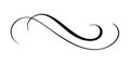 Black vector divider flourish, elegant swirl corner design calligraphy element enhancing visual appeal, adding sophistication Royalty Free Stock Photo