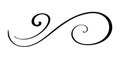 Black vector divider flourish, elegant swirl corner design calligraphy element enhancing visual appeal, adding of touch grace Royalty Free Stock Photo