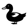 black vector duck icon on white background