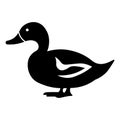 black vector duck icon on white background