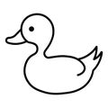black vector duck icon on white background Royalty Free Stock Photo
