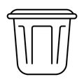 black vector dustbin icon on white background Royalty Free Stock Photo