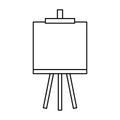 black vector easel icon on white background