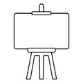 black vector easel icon on white background