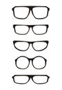 Black vector glasses set with thick holder retro h