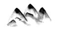 Black vector grunge halftone textured mountain
