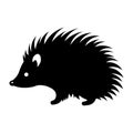 black vector hedgehog icon on white background