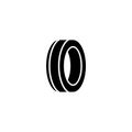 Black vector icon of a car tire Royalty Free Stock Photo