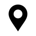Map pin location icon. Modern map marker. Flat location pin black color, pinpoint place symbol, vector illustration. Royalty Free Stock Photo
