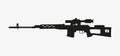 A black vector icon of SVD Dragunov sniper rifle