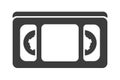 Black vector icon of VHS video cassette tape