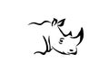 Black vector illustration of rhinoceros Royalty Free Stock Photo