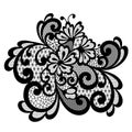 Black vector lace ornament Royalty Free Stock Photo