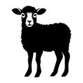 black vector lamb icon on white background