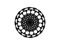 Black vector mandala on white background. Abstract mandala decor element. Round stamp template. Royalty Free Stock Photo