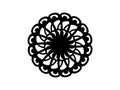 Black vector mandala on white background. Ar deco mandala decor element. Round stamp template. Royalty Free Stock Photo