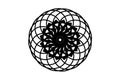Black vector mandala on white background. Minimalist mandala decor element. Round stamp template. Royalty Free Stock Photo