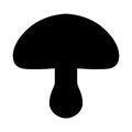 black vector mushroom icon on white background Royalty Free Stock Photo