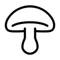 black vector mushroom icon on white background Royalty Free Stock Photo