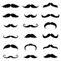 Black vector mustache silhouettes