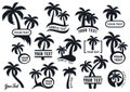 Black vector palm tree logo templates