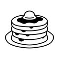 black vector pancake icon on white background