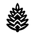 black vector pine cone icon on white background Royalty Free Stock Photo