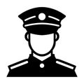 black vector policeman icon on white background