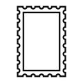 black vector post stamp icon on white background Royalty Free Stock Photo