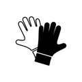 Black vector protective gloves pair icon