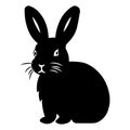 black vector rabbit icon on white background