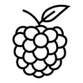 black vector raspberry icon on white background