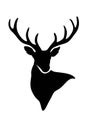 Black vector reindeer deer stag head silhouette