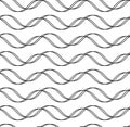 Black vector seamless wavy line pattern Royalty Free Stock Photo