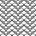 Black vector seamless wavy line pattern
