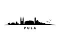 Pula Croatia City Skyline Landscape Black Shape Silhouette Graphic Royalty Free Stock Photo