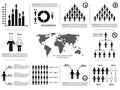 Black vector simple population icons template set Royalty Free Stock Photo